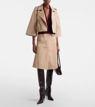 Dorothee Schumacher Luxury Layer Cropped Cotton-blend Jacket In Neutral