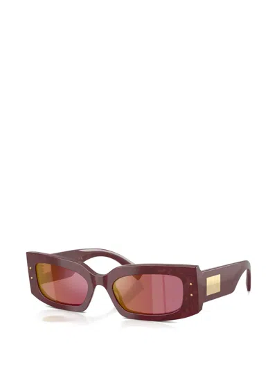 Dolce & Gabbana Dolce  Gabbana Eyewear Rectangular Frame Sunglasses In Red