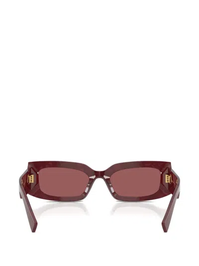 Dolce & Gabbana Dolce  Gabbana Eyewear Rectangular Frame Sunglasses In Red