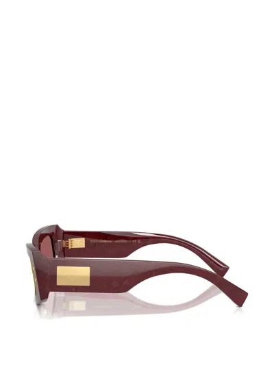 Dolce & Gabbana Dolce  Gabbana Eyewear Rectangular Frame Sunglasses In Red