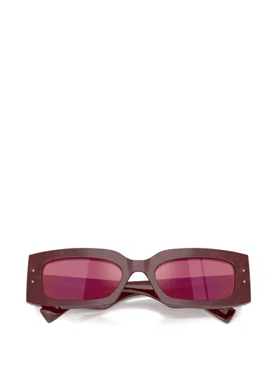 Dolce & Gabbana Dolce  Gabbana Eyewear Rectangular Frame Sunglasses In Red