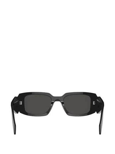 Prada 0pr 17ws Geometric Rectangular Acetate Sunglasses In Black