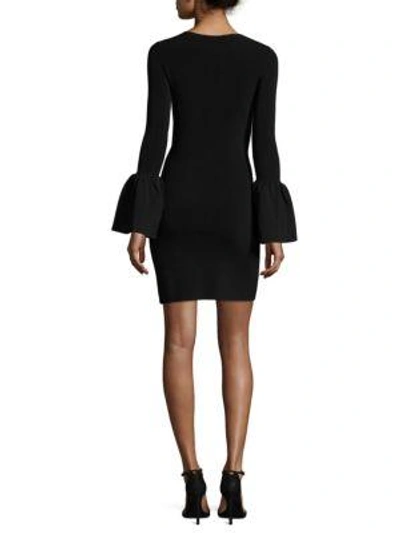 Shop Elizabeth And James Willomina Bell Sleeve Textured Dress In Black