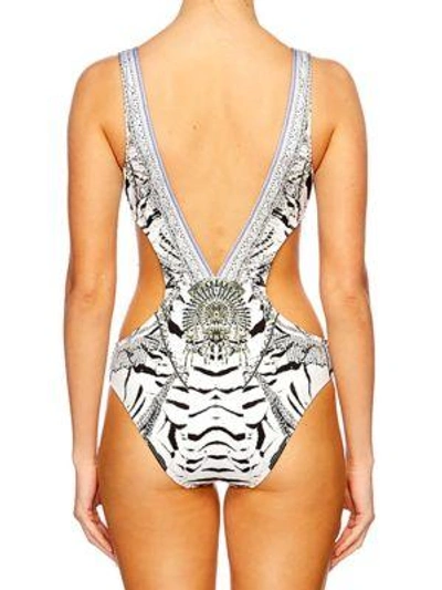 Shop Camilla Chinese Whispers One-piece Cutout Swimsuit In Wild Belle