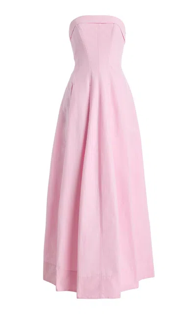 Simkhai Womens Daisy Avril Strapless Bustier Cotton-blend Maxi Dress In Pink