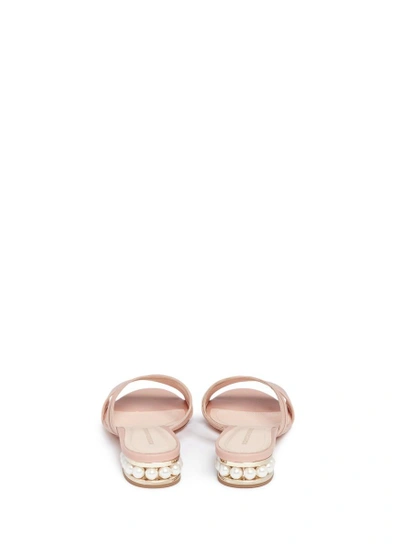 Shop Nicholas Kirkwood 'casati Pearl' Cutout Chevron Leather Slide Sandals