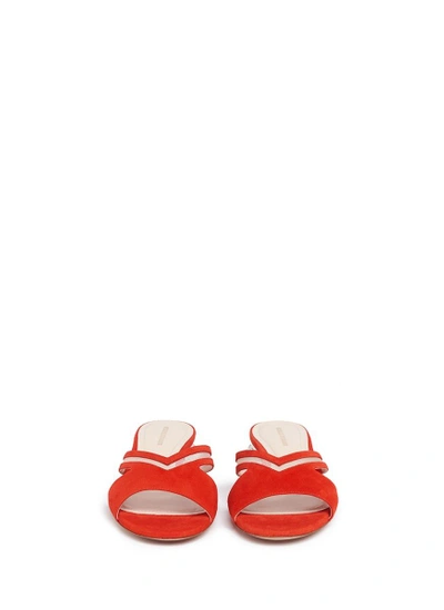 Shop Nicholas Kirkwood 'casati Pearl' Cutout Chevron Suede Slide Sandals