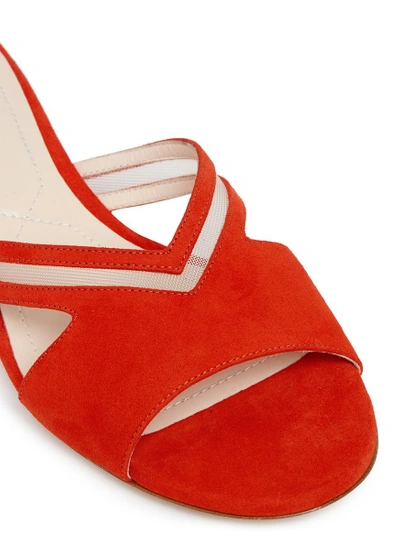 Shop Nicholas Kirkwood 'casati Pearl' Cutout Chevron Suede Slide Sandals