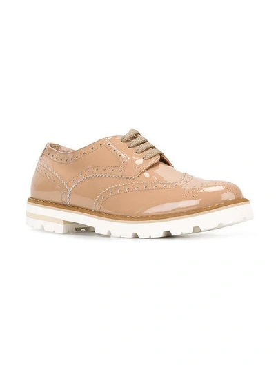 Shop Baldinini Contrast Sole Brogue Shoes In Neutrals