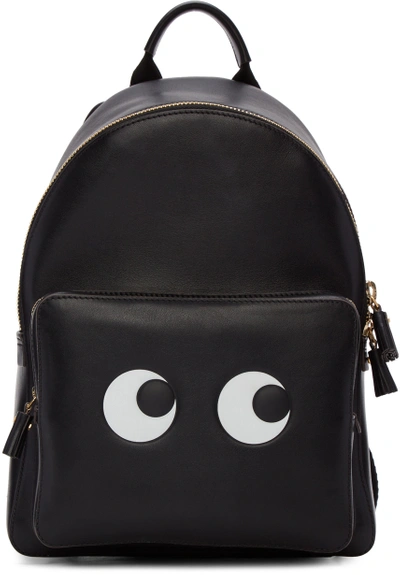 Shop Anya Hindmarch Black Mini Eyes Right Backpack