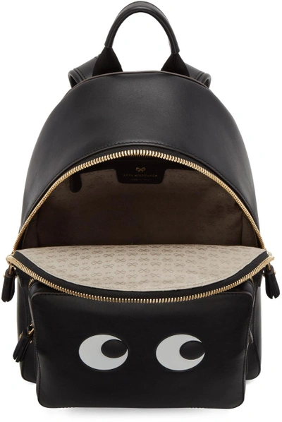 Shop Anya Hindmarch Black Mini Eyes Right Backpack