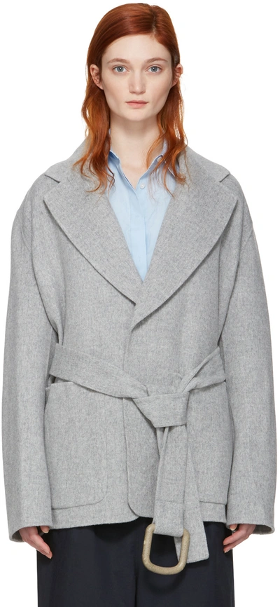 Acne Studios Lilo Doublé Belted Wool And Cashmere-blend Coat In Gray