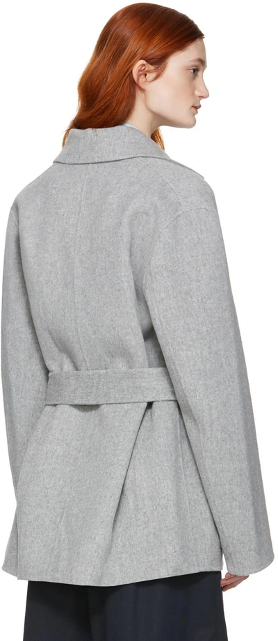 Shop Acne Studios Grey Lilo Doublé Belted Coat