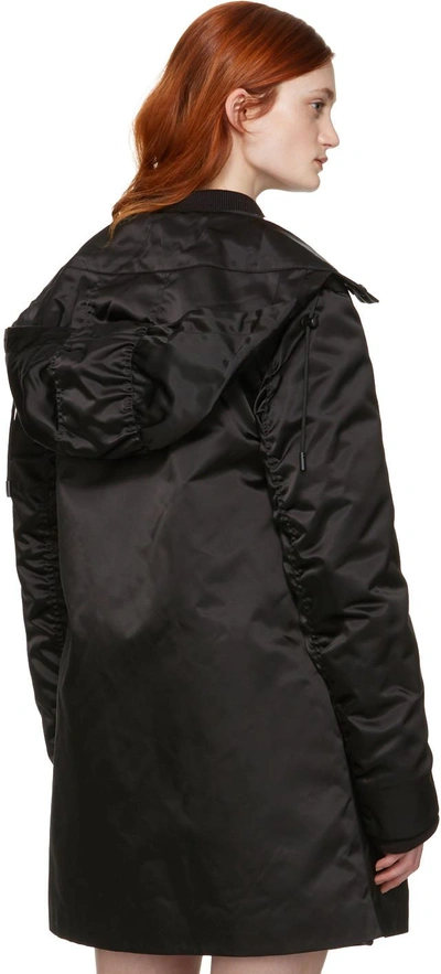 Shop Acne Studios Black Long Lexi Bomber Jacket