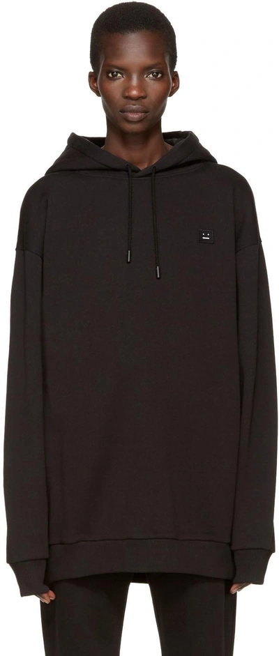 Acne Studios Yala Face Oversized Embroidered Cotton-jersey Hooded Top In  Black | ModeSens