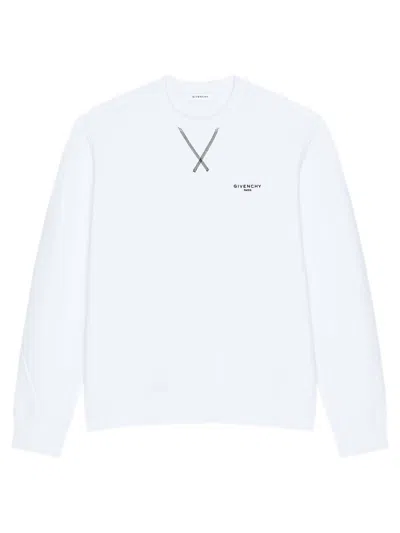 Givenchy White Couture Seam Sweatshirt With Embroidered Logo Men