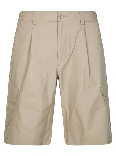 Herno Utilitarian Cargo Multiple Pockets Shorts In Neutral