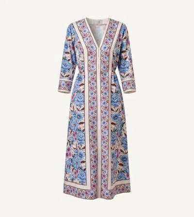 Cleobella Blanche Midi Dress In Blue, White, Pink, Multicolor