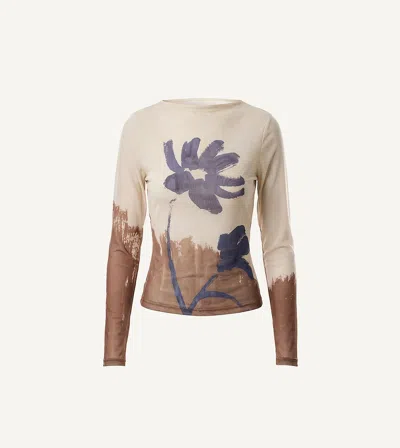 Cleobella Sandie Long Sleeve Top In Beige In Multi