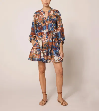Cleobella Delilah Mini Dress In Murano Print In Brown
