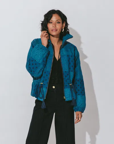 Cleobella Quilted Patchwork Jacket In Blue