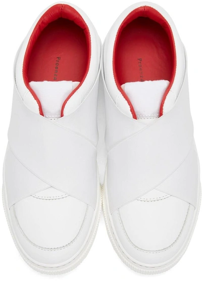 Shop Proenza Schouler White Leather Slip-on Sneakers