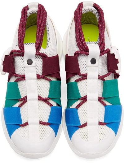 Shop Christopher Kane White Lace-up & Buckle Sneakers