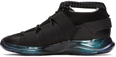 Shop Christopher Kane Black Lace-up & Buckle Sneakers