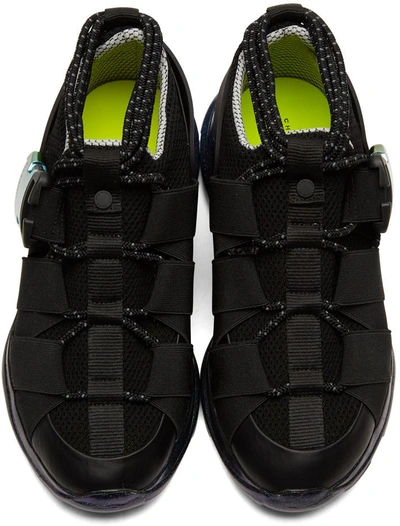 Shop Christopher Kane Black Lace-up & Buckle Trainers