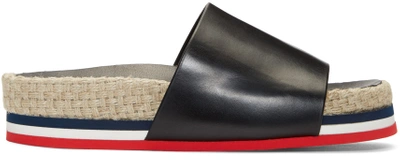 Moncler Black Evelyne Flat Sandals