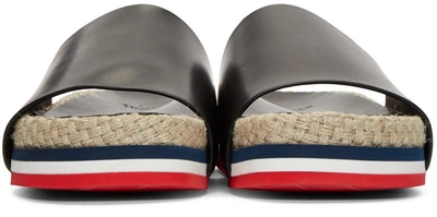 Shop Moncler Black Evelyne Flatform Sandals