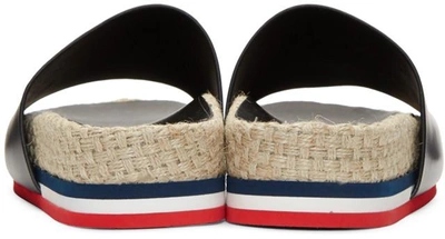 Shop Moncler Black Evelyne Flatform Sandals