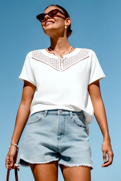 Cupshe Try Me White Tee In White