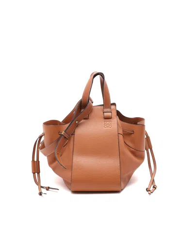 Loewe Compact Hammock Bag In Classic Leather Skin For Woman In Brown