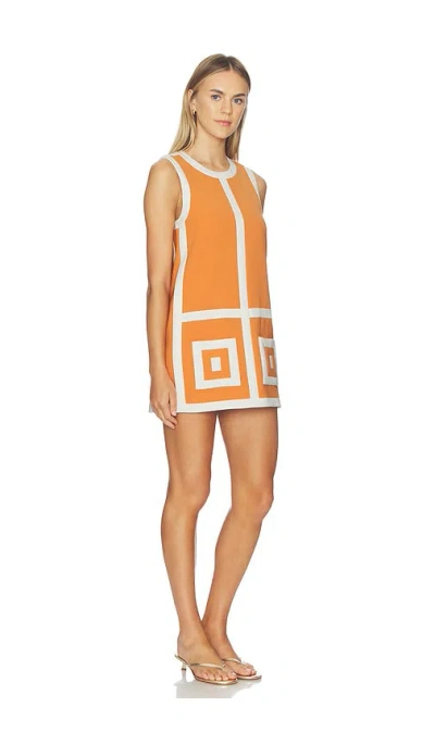 Alexis Estara Geometric-pattern Mini Dress In Orange