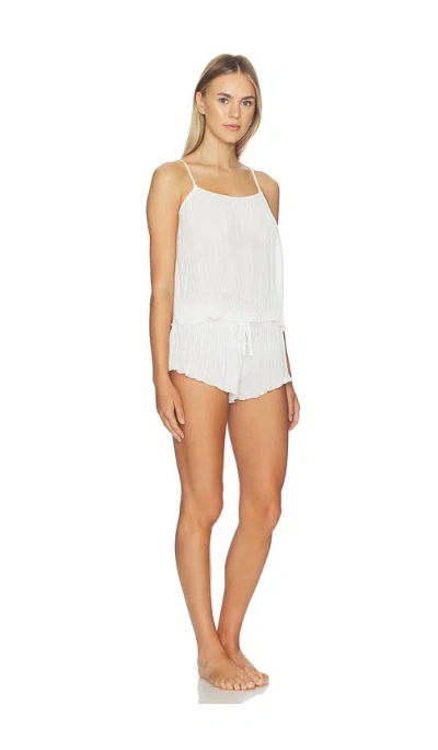 Flora Nikrooz Karina Solid Chiffon Cami Short Set In White