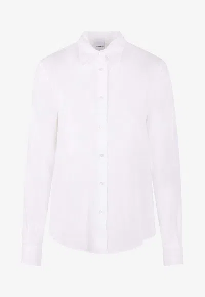 Aspesi Pointed-collared Buttoned Shirt In White