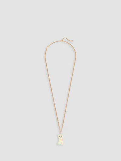 Valentino Multicolor Nylon And Metal Le Chat De La Maison Necklace In Multi