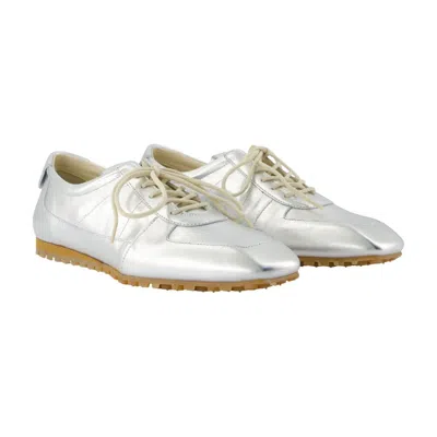 Aeyde Uma Laminated Leather Sneakers In Multi