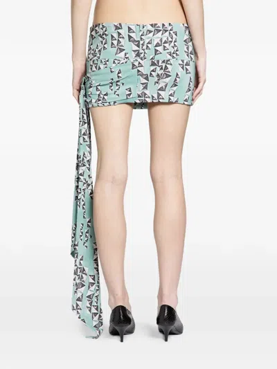 Knwls Stud-print Mini Skirt In Blue