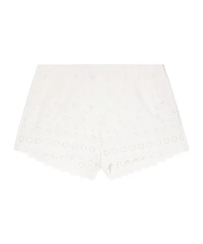 Doen Arda Broderie Anglaise Organic Cotton Shorts In White