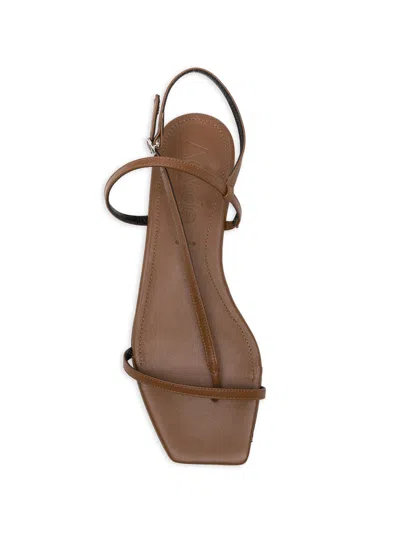 Aeyde Square-toe Slingback Sandals In Brown