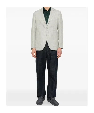 Tagliatore Check-pattern Blazer In Gray