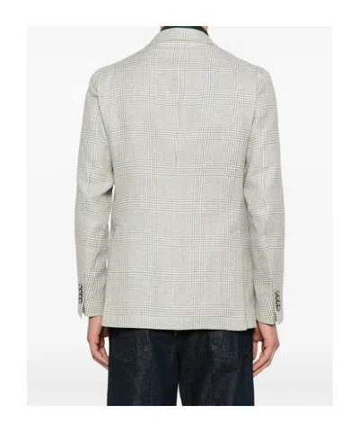 Tagliatore Check-pattern Blazer In Gray