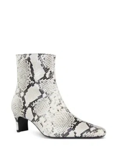 Staud Embossed Pointed Toe Boots In White