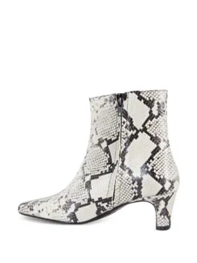 Staud Embossed Pointed Toe Boots In White