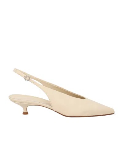 Aeyde Slingback Pointed Toe Kitten Pumps In Neutral