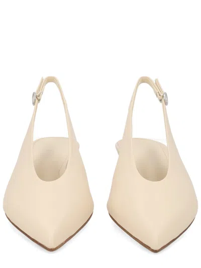 Aeyde Slingback Pointed Toe Kitten Pumps In Neutral