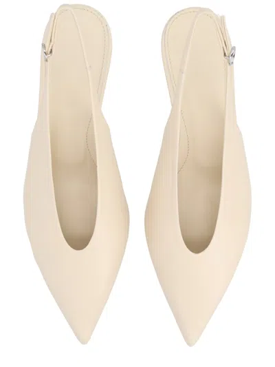 Aeyde Slingback Pointed Toe Kitten Pumps In Neutral