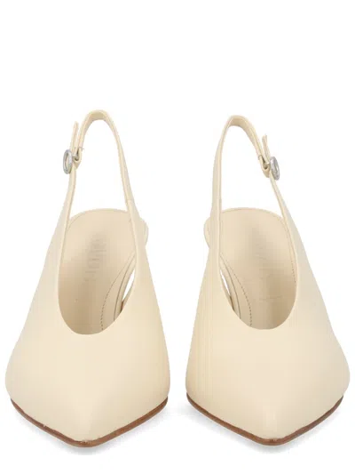 Aeyde Neutrals Pointed Toe Slingback Pumps In Neutral